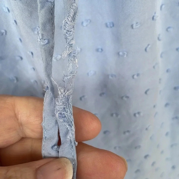 Shein Light Blue Dotted Swiss Ruffle Lace Dress - Picture 9 of 9